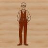 An editable vector graphic representation of a man in basic form.