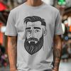 Detailed Man Portrait with Beard Design An illustration of a man in vector format with detailed features.