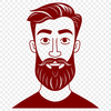 Bearded Man SVG Cutout A male figure with a beard in vector format.