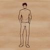 SVG Graphic Design Character An illustration of a male figure for graphic design purposes.