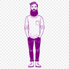 Minimalist Man Vector Art A detailed illustration of a bearded male figure in a minimalist style.