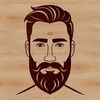 Bearded Man Digital Art Design A digital illustration of a bearded male figure in a simple style.
