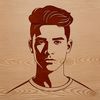 Male Figure Vector Graphic Design A stylized illustration of a male figure in simple lines and shapes.