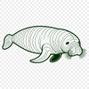 A digital illustration of a manatee in a neutral background.