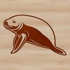 SVG Manatee Illustration A detailed illustration of a marine mammal in a relaxed pose.
