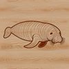 Free Ocean Animal Vector Design A realistic illustration of a manatee swimming in the ocean.