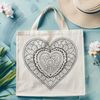 Interconnected Love Design A colorful geometric pattern of interconnected shapes forming the shape of a heart.