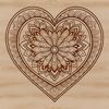 A detailed vector illustration of a love heart surrounded by repeating patterns in a mandala style.