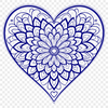 Beautiful Symmetrical Heart Design A intricately designed heart-shaped mandala with symmetrical patterns and lines.