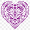 Beautiful Clip Art Heart Mandala A colorful mandala design featuring a heart at its center, suitable for digital editing and cutting machine projects.