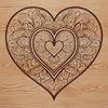 Vector mandala heart design for cutting machine stencils or laser engraving.
