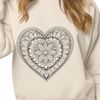 Mandalas Encircle the Heart Intricate vector illustration of a heart surrounded by Mandalas patterns.