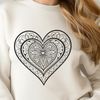 Vibrant Mandalas for Your Heart A colorful mandala heart design made from intricate patterns, perfect for cutting or laser cutting.