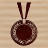 Digital Medal Illustration A 2D digital illustration of a medal with a simple design, suitable for cutting machines like Cricut.