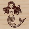 Mermaid SVG Vector Graphic Art Illustration of a mythical sea creature with human upper body and fish lower body.