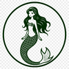 A detailed illustration of a mermaid, a mythical sea creature with a fish tail.
