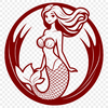 A mythical mermaid figure depicted in a stylized illustration, suitable for digital use and editing.