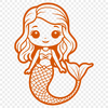 Mermaid Mythical Creature Icon Illustrative image of a mythical underwater creature with human upper body and fish tail.