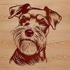 Customizable Dog Clipart for Design Projects A close-up illustration of a miniature schnauzer's head, suitable for customization and design projects.