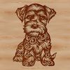 A high-quality vector illustration of a seated Miniature Schnauzer breed dog.