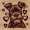 Miniature Schnauzer SVG Clip Art A small-breed dog breed with a distinctive beard and eyebrows, designed in vector format.