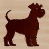 Miniature Dog Silhouette Vector A small breed dog standing on its hind legs, suitable for clip art or stencil designs.