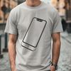 Graphic representation of a modern smartphone with sleek design features.