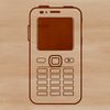 A digital illustration of a cell phone with vector design elements, suitable for cutting machines and laser cutters.
