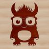 A cartoon-style monster wearing glasses and a friendly expression.