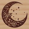 A high-resolution vector illustration of the Moon in space, suitable for digital design projects.