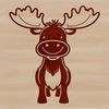 Free SVG Moose Clip Art A detailed illustration of a moose in a natural habitat.