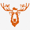 A majestic wild animal wearing glasses in an illustration style.