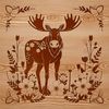Stylized North American Wildlife Illustration A large North American wild animal with antlers, depicted in a stylized vector format.