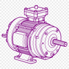 Mechanical Marvel Close-up illustration of an electric motor with detailed mechanical components.