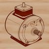 A detailed technical illustration of a motor, suitable for vector design and commercial use.