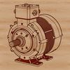 Illustrative diagram of an electric motor with detailed vector design.