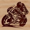 SVG vector graphic of a motorbike with detailed engine and wheel components.