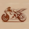 Beautiful Motorcycle Graphic Template A detailed, illustrative design of a motorcycle, suitable for vector-based cutting machines and graphic editing software.