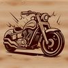 Vector illustration of a motorcycle with detailed design and components.