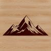 Mountain SVG Design Template A scalable vector representation of a mountain silhouette, suitable for various applications.