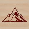 A digital illustration of a mountain landscape with rolling hills and a clear sky.