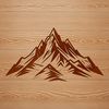 A 2D vector illustration of a mountain landscape, suitable for digital design and cutting projects.
