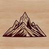 A digital illustration of a mountain landscape with realistic texture and features.