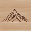 A digital vector illustration of a majestic mountain landscape, suitable for use in graphic design projects.