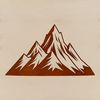 A detailed illustration of a mountain landscape with varying terrain and vegetation.