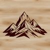 Majestic Mountain Landscape SVG Design A digital illustration of a majestic mountain landscape, suitable for vector graphics design.