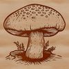 A detailed illustration of a mushroom, suitable for vector art and design projects.