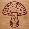 Mushroom Line Art A simple line drawing illustration of a mushroom in various formats including SVG.