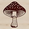 Free Beautiful Mushroom SVG Clip Art A detailed illustration of a mushroom, ideal for use in vector design and printing applications.