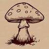 A detailed vector depiction of a mushroom suitable for digital art, cutting machines, and laser engraving applications.
